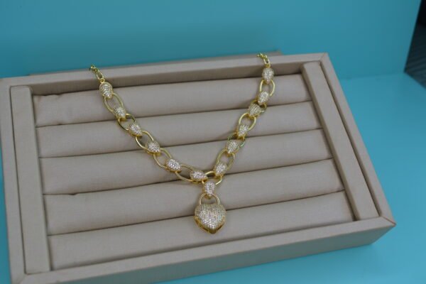 Choker elos e gota cravejado - Imagem 3