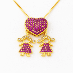 Colar Meninas - Coração Radiante