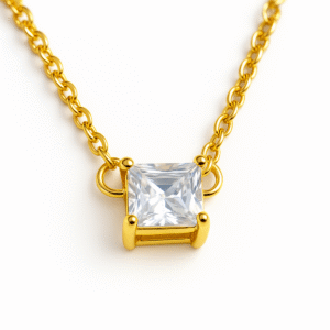 Gargantilha pedra quadrada