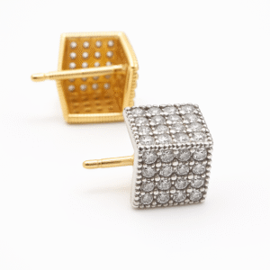 Brinco ródio quadrado