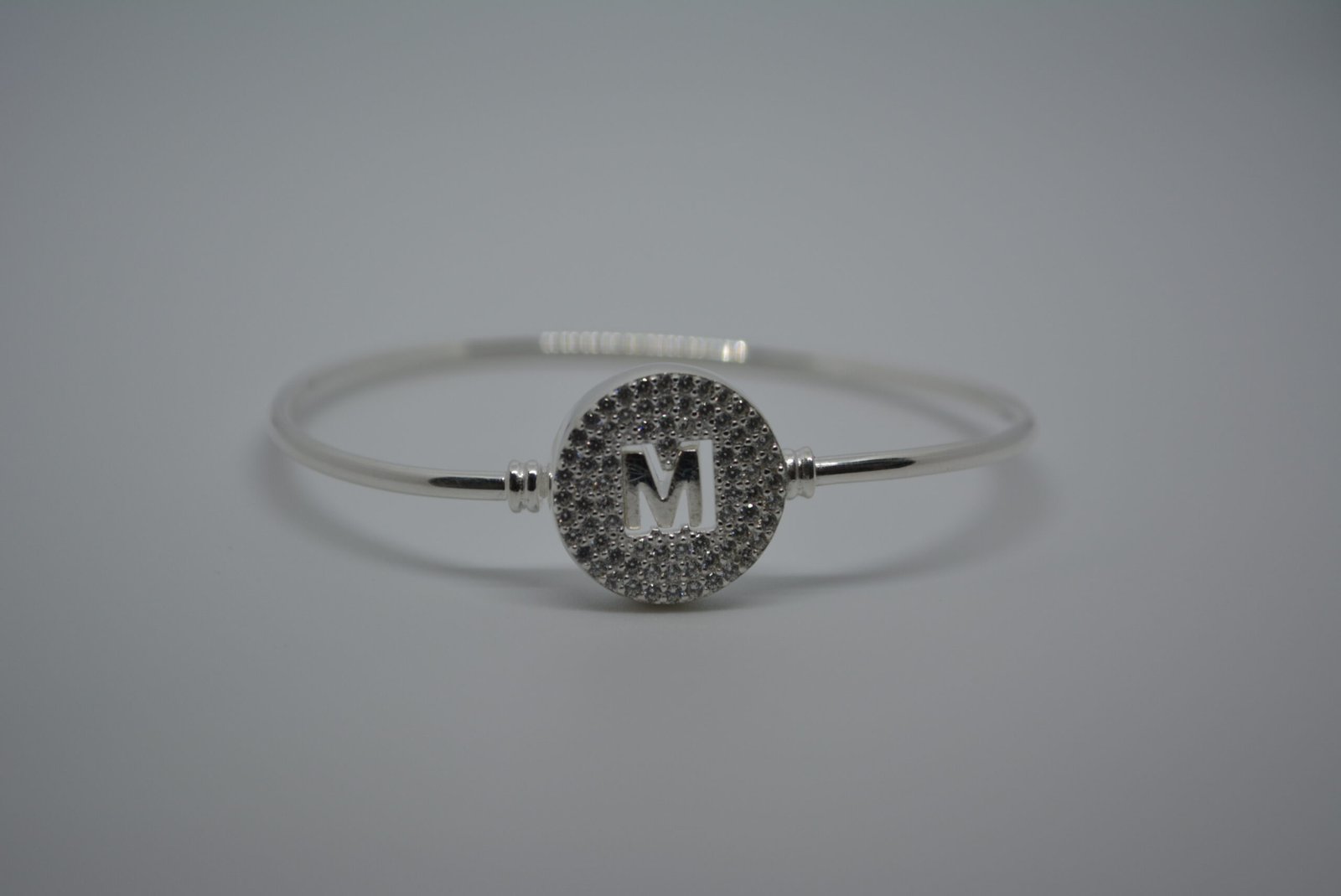 Bracelete prata 925 letra M - Imagem 2