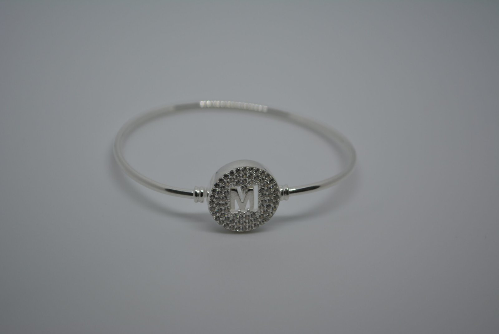 Bracelete prata 925 letra M - Imagem 3