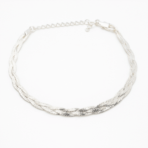Pulseira prata trançada