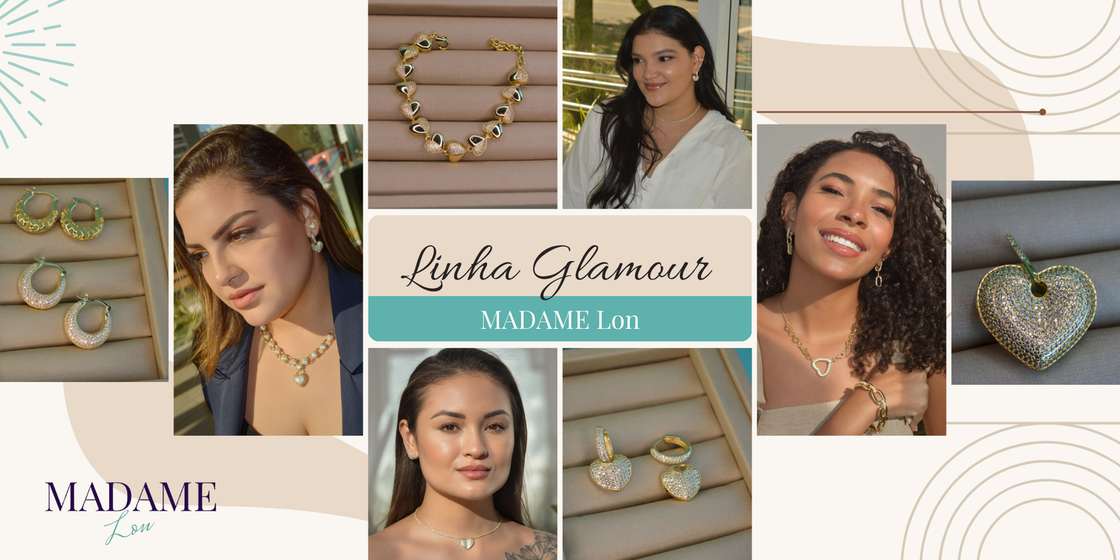 Beige and Brown Fashion Photo Collage Jewelry Sale Banner